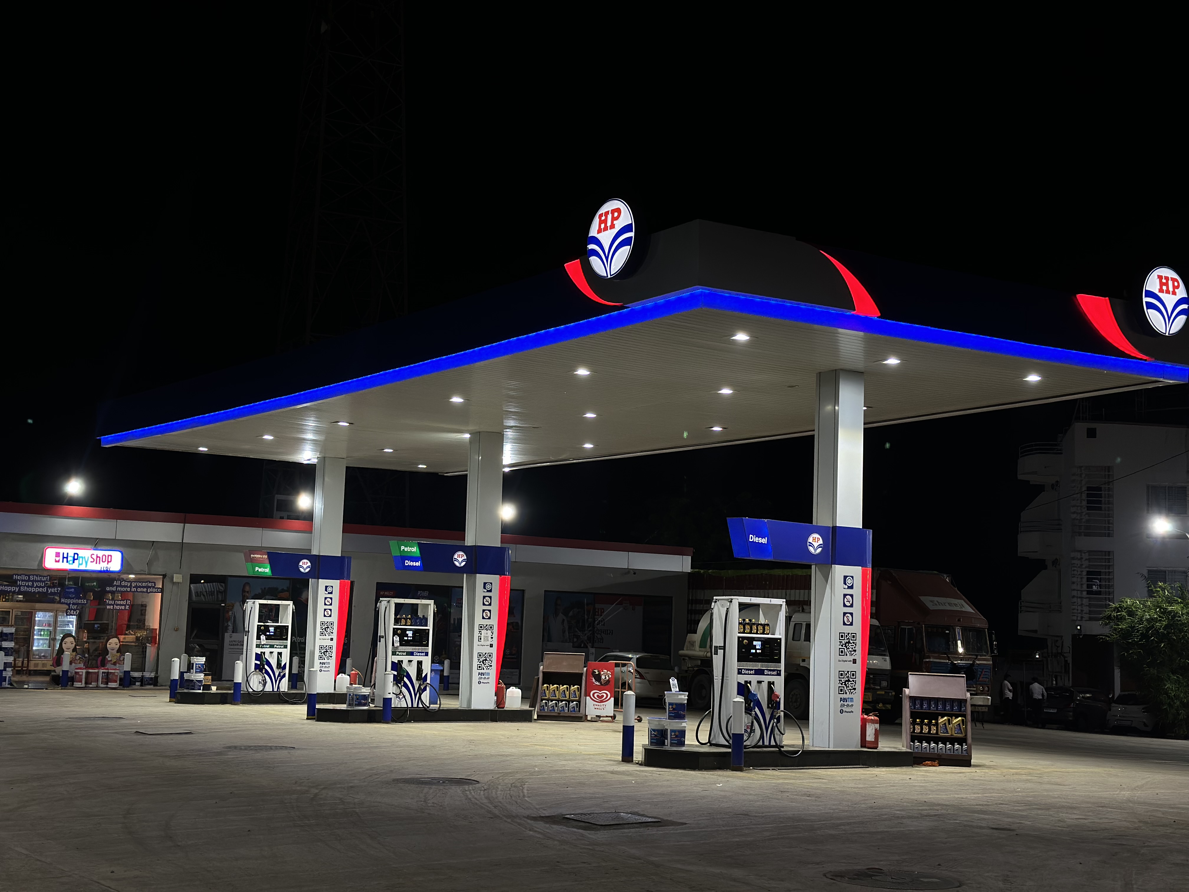 Fuel station forecourt